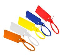 UniFlag Large Flag Security Seal All in One Natural Various Colours & Pack Sizes (25 Pcs, Red)