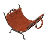 UniFlame Olde World Iron Firewood Log Holder with Suede Leather Carrier (W-1189)