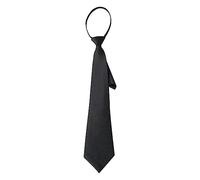 Uniform Black Color Imitation Silk Clip-On Pre-Tied Tie For Police Security Lazy Women 45-51cm Tie Men Wedding