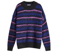 Uniform Experiment Men's Brushed Mohair Border Knit Blue