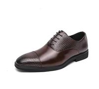 Uniform Mens Formal Dress Oxford Shoes Spanish Leather Lace-Up Brogue Business Footwear(Marrone,7 UK)