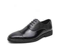 Uniform Mens Formal Dress Oxford Shoes Spanish Leather Lace-Up Brogue Business Footwear(Negro,10 UK)