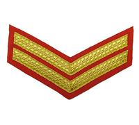 Uniform Store London Army CHEVRONS STRIPES GOLD RED 2 BAR 150mm WIDE R526