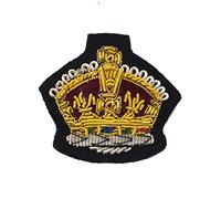 Uniform Store London Badge King's Crown Gold on Black 37mm