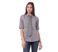 Uniform Works A885 Tie, Skinny Stripe, Grey