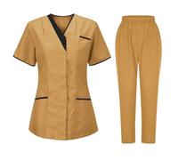 Uniforms Scrub Set Nursing Top And Pants Men Women Clothes 2 Piece Outfits Healthcare Tunic Cleaning Uniform Overalls For Cosmetology Healthcare Pet Grooming Women'S Loungewear Sets Workwear
