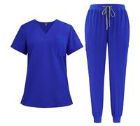 Uniforms Scrub Set with Pockets Scrubs Women Set Nurses Uniform for Women Female Uniform Scrubs Set Top and Pants Durable V Neck Comfortable with Pockets Nursing Workwear (Royal Blue, M)