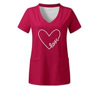 Uniforms Women UK Housekeeping Costumes Graphic Healthcare Tunic with Pockets Uniforms Women UK Dog Grooming Beauty Tunic Top Costumes Care Work Shirt Work Top for Ladies Wine
