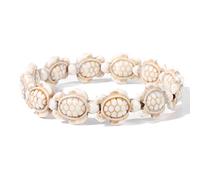 UNIFORUI Beaded Bracelets for Women,Natural Gemstone Sea Turtles Beads Bracelet White Turtle Fashion Meditation Bracelet, Friendship Summer Beach Jewelry Gifts for Women Men