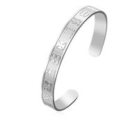 UNIFT - African Adinkra Symbol Bracelet for Women Men, Stainless Steel Adjustable Open Bracelet with Traditional Ghana Symbols Ethnic Cultural Heritage Jewelry, Una talla, Stainless Steel, No Gemstone