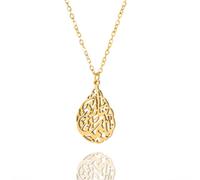UNIFT Allah Necklace for Women Men Stainless Steel Muslim Quran Allah Medallion Drop Heart Shape Pendant Necklace Religious Jewelry Islam Eid Ramadan Gifts (gold)