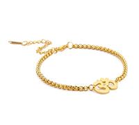 UNIFT Aum Om Ohm Sanskrit Symbol Bracelet For Women,Hindu Spiritual Harmony Amulet Stainless Steel Yoga Charm Cuff Bracelet Jewelry Accessory (gold 1)
