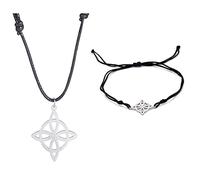 UNIFT Bracelet For Women Celtic Witch's Knot Magic Layered Bracelet Stainless Steel Charm Mystic Double Rope Bracelets Celtic Jewelry, One Size, Stainless Steel, no gemstone