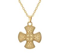 UNIFT Celtic Cross Necklace for Men Women Stainless Steel Vintage Irish Celtic Trinity Knot Amulet Protection Jewelry Gift, One Size, Stainless Steel, No Gemstone