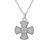 UNIFT Celtic Cross Necklace for Men Women Stainless Steel Vintage Irish Celtic Trinity Knot Amulet Protection Jewelry Gift, One Size, Stainless Steel, No Gemstone