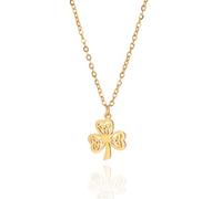 UNIFT Clover Celtic Knot Necklace for Women Men Irish Symbol Lucky Shamrock with Celtic Trinity Pendant Necklace Amulet Jewellery St Patrick's Day Gifts (gold)
