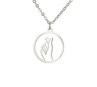 UNIFT Cool Hand Gesture Necklace for Women Men Stainless Steel Sign Language Necklace with Heart/I Love You/OK/Thumbs Up Edgy Bold Punk Rock Jewelry Gifts, One Size, Stainless Steel, No Gemstone