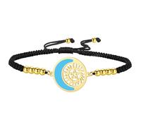 UNIFT Crescent Moon and Sun Bracelet for Women Stainless Steel Supernatural Pentagram Pendant Birthday Jewelry Gifts (gold-B)