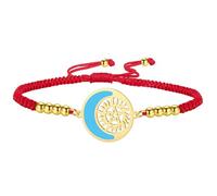 UNIFT Crescent Moon and Sun Bracelet for Women Stainless Steel Supernatural Pentagram Pendant Birthday Jewelry Gifts (gold-R)