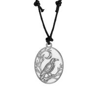 UNIFT Crow Crescent Moon Necklace for Women Stainless Steel Retro Vintage Oval Medallion Crow Pendant Gothic Occult Norse Wisdom Jewelry Gift, One Size, Stainless Steel, No Gemstone