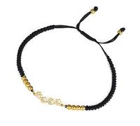 UNIFT Dog Cat Paw Prints Bracelets for Women Men Stainless Steel Lovely Dog Paw Prints Cat with a Bead Colorful Weave Adjustable Bracelet Couple Jewelry Gift For Pet Lovers (gold-B 2)