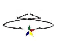 UNIFT Druze Five Color Star Bracelet for Women Stainless Steel Religious Cultural Druze Faith Symbol Jewelry Gift for Druze Family and Friends, One Size, Stainless Steel, no gemstone