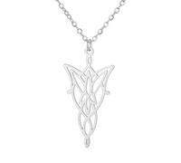 UNIFT Elf Princess Twilight Star Necklace for Women Men Stainless Steel Elven Leaf Aragorn Arwen Evenstar Pendant Necklace Jewelry Valentine's Day Gifts (silver)