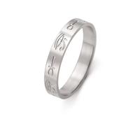 UNIFT Eye of Horus Ankh Cross Rings for Women Men Stainless Steel Ancient Egyptians Symbol Ankh Cross Eye of Horus Rings Amulet Protection Jewelry (silver, 9)