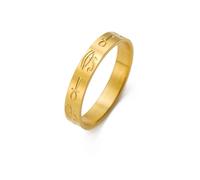 UNIFT Eye of Horus Ankh Cross Rings for Women Men Stainless Steel Ancient Egyptians Symbol Ankh Cross Eye of Horus Rings Amulet Protection Jewelry (gold, 8)