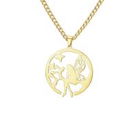 UNIFT Fairy Necklace For Women,Stainless Steel Exquisite Magical Starry Forest Pendant Pixie Silhouette Jewelry Gift (gold 1)