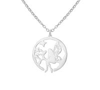 UNIFT Fairy Necklace For Women,Stainless Steel Exquisite Magical Starry Forest Pendant Pixie Silhouette Jewelry Gift (silver)