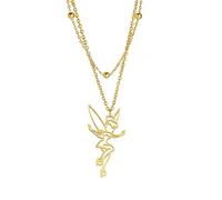 UNIFT Fairy Pixie Tinkerbell Silhouette Necklace For Women Girls Stainless Steel Exquisite Magical Pixie Angel Pendant Necklace Jewelry Gift (gold 1)