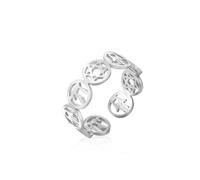 UNIFT Hamsa Hand Star of David Hebrew Chai Ring for Women Men Stainless Steel Open Adjustable Jewish Islamic Religious Protection Amulet Jewelry, Stainless Steel, No Gemstone