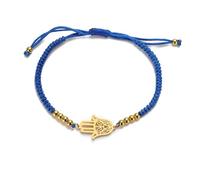 UNIFT Hand of Fatima Bracelet for Women Men Stainless Steel Hamsa Fatima Hand With a Bead Colorful Weave Adjustable Bracelet Talisman Jewelry (gold-B 1)