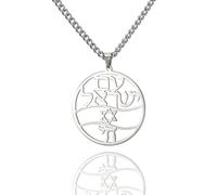 UNIFT Hebrew Chai Necklace for Women Stainless Steel Classic Hebrew Sign of Life Letter Chai Pendant Necklace Religious Jewish Jewelry (silver 2)