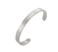 UNIFT Islamic Ayatul Kursi Bracelet for Women Men Stainless Steel Muslim Islamic Allah Arabic Calligraphy Openable Cuff Bracelet Islam Eid Ramadan Gifts (sliver)