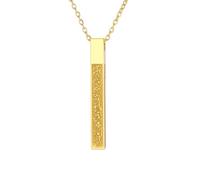 UNIFT Islamic Ayatul Kursi Necklace for Women Men Stainless Steel Muslim Allah Arabic 3D Bar Pendant Necklaces Ramadan Prayer Jewelry Eid Ramadan Gifts (gold)