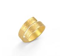 UNIFT Islamic Ayatul Kursi Rings for Women Men Stainless Steel Muslim Quran Allah Arabic Letter Openable Rings Islam Eid Ramadan Gifts (gold)