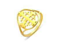 UNIFT Jerusalem Cross Rings for Women Men Stainless Steel Christian Prayer Crusaders Jerusalem Cross Ring Religious Jewelry (gold, 9)