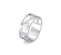 UNIFT Jesus Fish Rings For Men Women Stainless Steel Skeleton Style Christian Symbol Jesus Fish Rings Faith Jewelry (silver, 11)