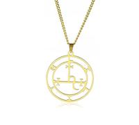 UNIFT Lilith Stealth Pendant Necklace for Women Stainless Steel Pagan Mythology Goddess Stealth Lilith Witchcraft Jewelry (gold)
