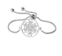 unift Metatron Cube Bracelet for Women Men Stainless Steel Bracelet Cube Archangel Metatron Geometry Sacred Talisman Jewelry, one size, Stainless Steel, No gemstone