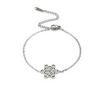 UNIFT Metatron’s Cube Bracelet for Women Men Stainless Steel Archangel Metatron Cube Bracelet Sacred Geometry Talisman Jewelry (sliver 1)