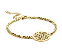 UNIFT Metatron’s Cube Bracelet for Women Men Stainless Steel Archangel Metatron Cube Bracelet Sacred Geometry Talisman Jewelry (gold)