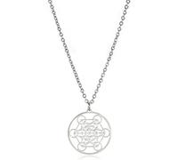 UNIFT Metatron’s Cube Pendant Necklace For Men Women Stainless Steel Geometric Style Hollow Out Seals of Archangel Necklace Spiritual Healing Talisman Jewelry (silver)