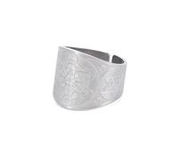 UNIFT Metatron’s Cube Ring for Men Women Stainless Steel Angel Seal Archangel Metatron Sacred Geometry Style Ring Protection Amulet (silver, 8)