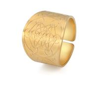 UNIFT Metatron’s Cube Ring for Men Women Stainless Steel Angel Seal Archangel Metatron Sacred Geometry Style Ring Protection Amulet (gold, 9)