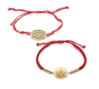 UNIFT Metatron's Cube Bracelet For Women Men Stainless Steel Geometry Hollow Out Style Charm Angel Seal Circle Star Of David Pendant Double Rope Bracelet Amulet Jewelry Gifts, One Size, Stainless