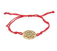 UNIFT Metatron's Cube Bracelet For Women Men Stainless Steel Geometry Hollow Out Style Charm Angel Seal Circle Star Of David Pendant Double Rope Bracelet Amulet Jewelry Gifts (gold)