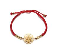 UNIFT Metatron's Cube Bracelet For Women Men Stainless Steel Geometry Hollow Out Style Charm Angel Seal Circle Star Of David Pendant Double Rope Bracelet Amulet Jewelry Gifts, One Size, Stainless